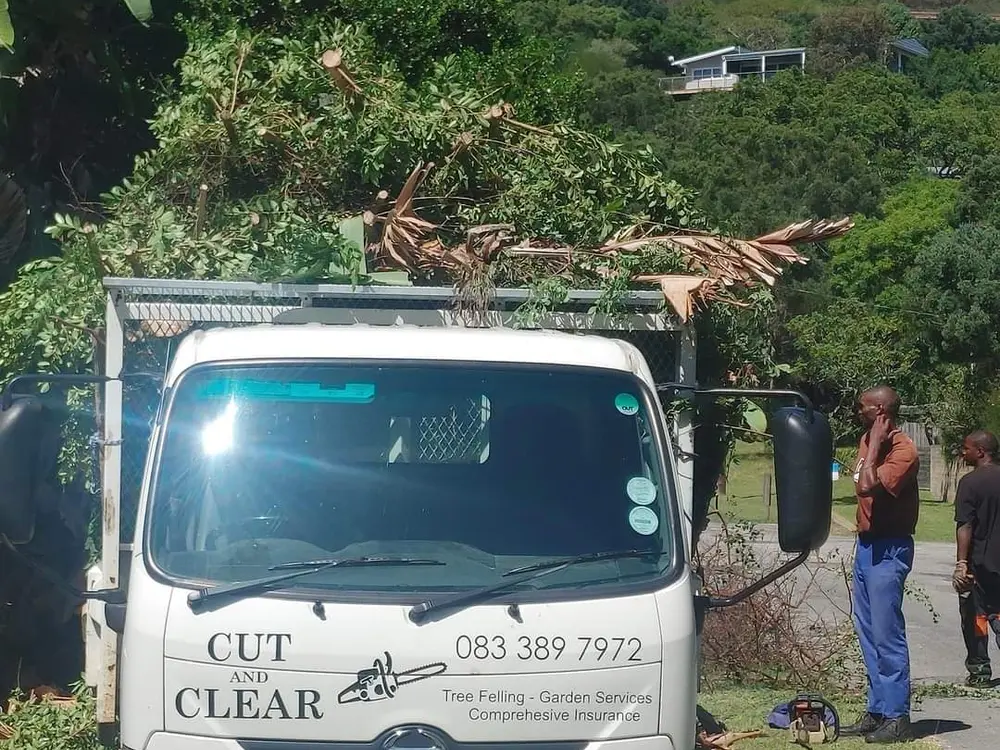 The Cut and Clear truck loaded with cleared branches